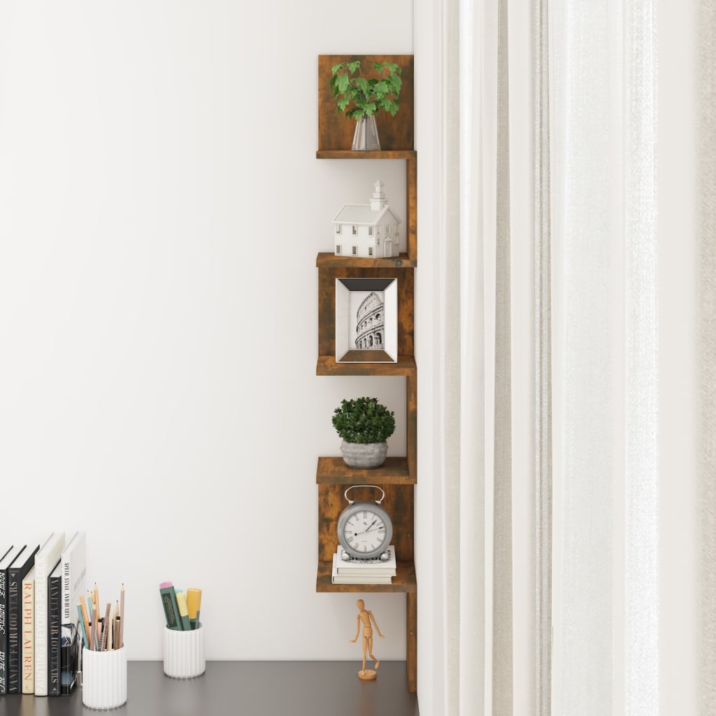 Wand-Eckregal Weiß 20x20x127,5 cm Holzwerkstoff