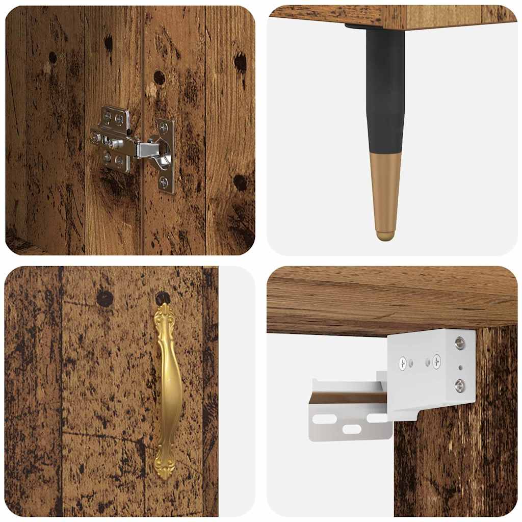 Highboard Betongrau 69,5x34x180 cm Holzwerkstoff