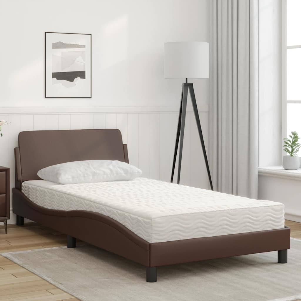 Bett mit Matratze "Dover" Schwarz 80x200 cm Kunstleder