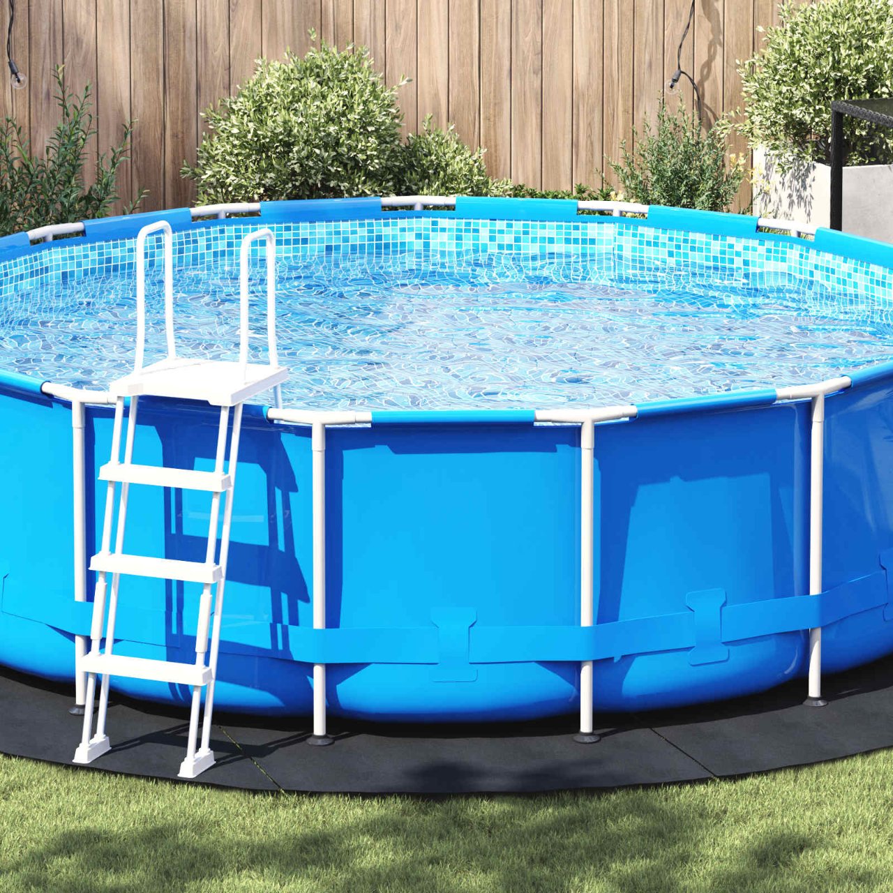 Bodenfolie für Pools Schwarz Ø 244 cm Vliesstoff