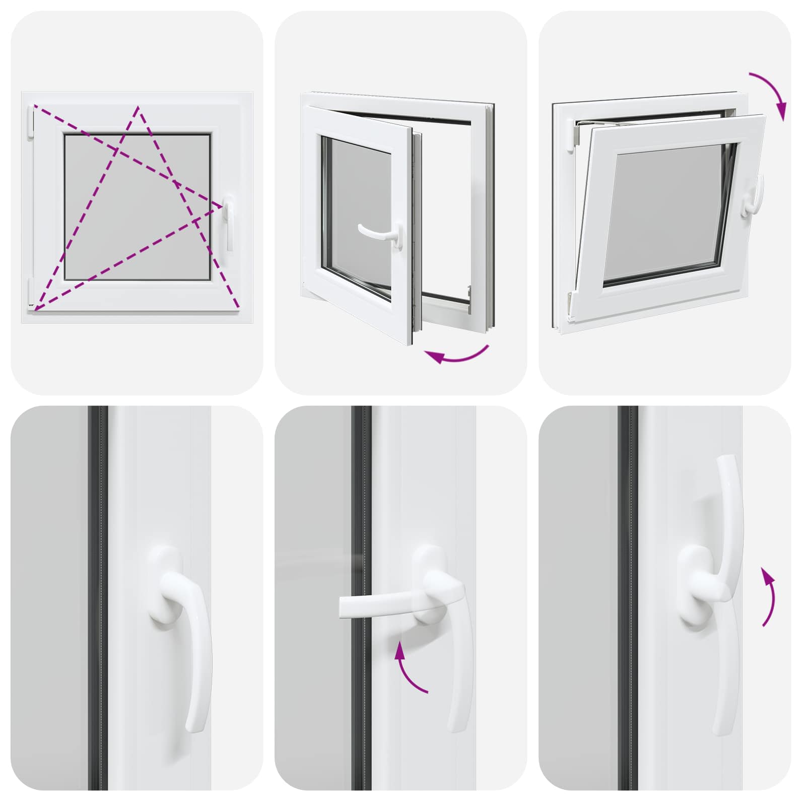 Kellerfenster RISOR 50 x 50 cm PVC und Glas Weiß