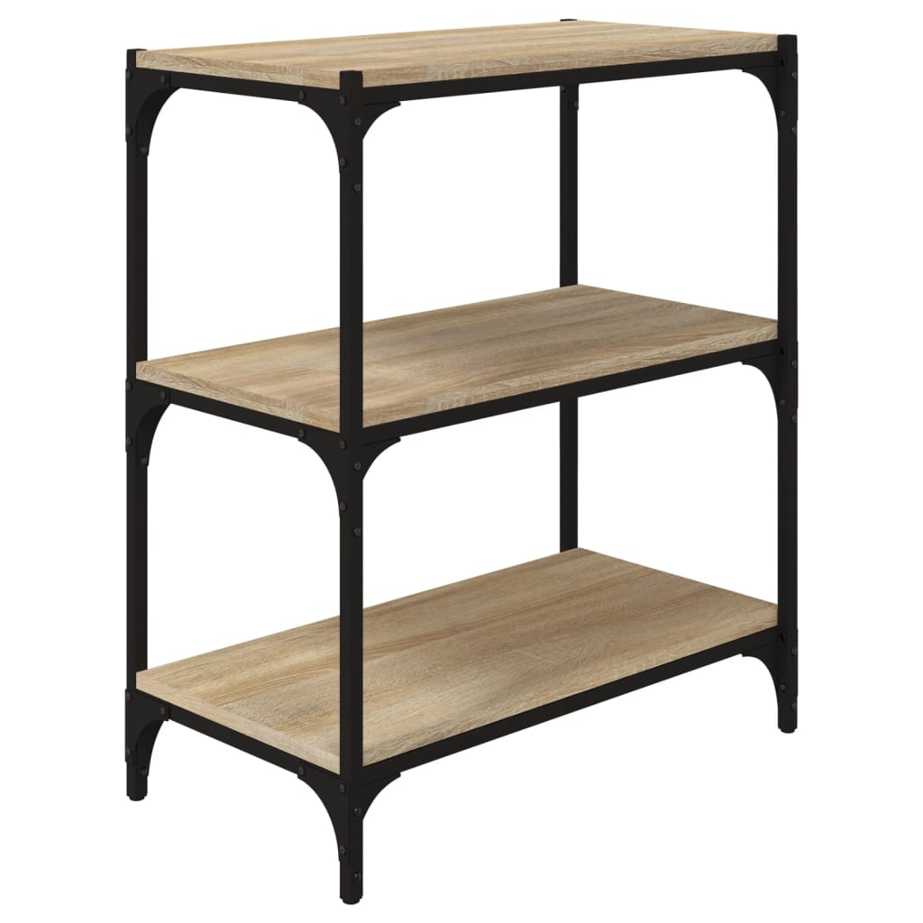 Bücherregal Schwarz 40x33x70,5 cm Holzwerkstoff und Stahl