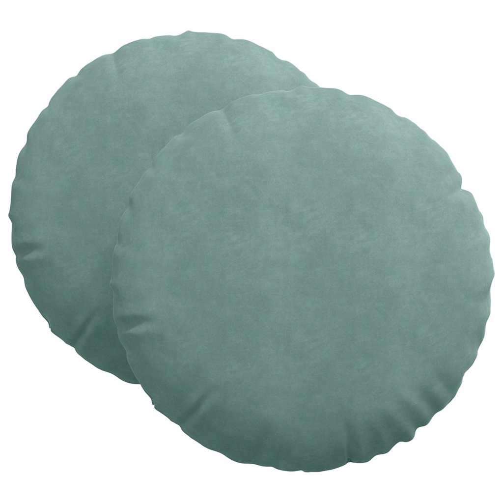 Sitzkissen 2 pcs Blau Ø30 x 13 cm Samt