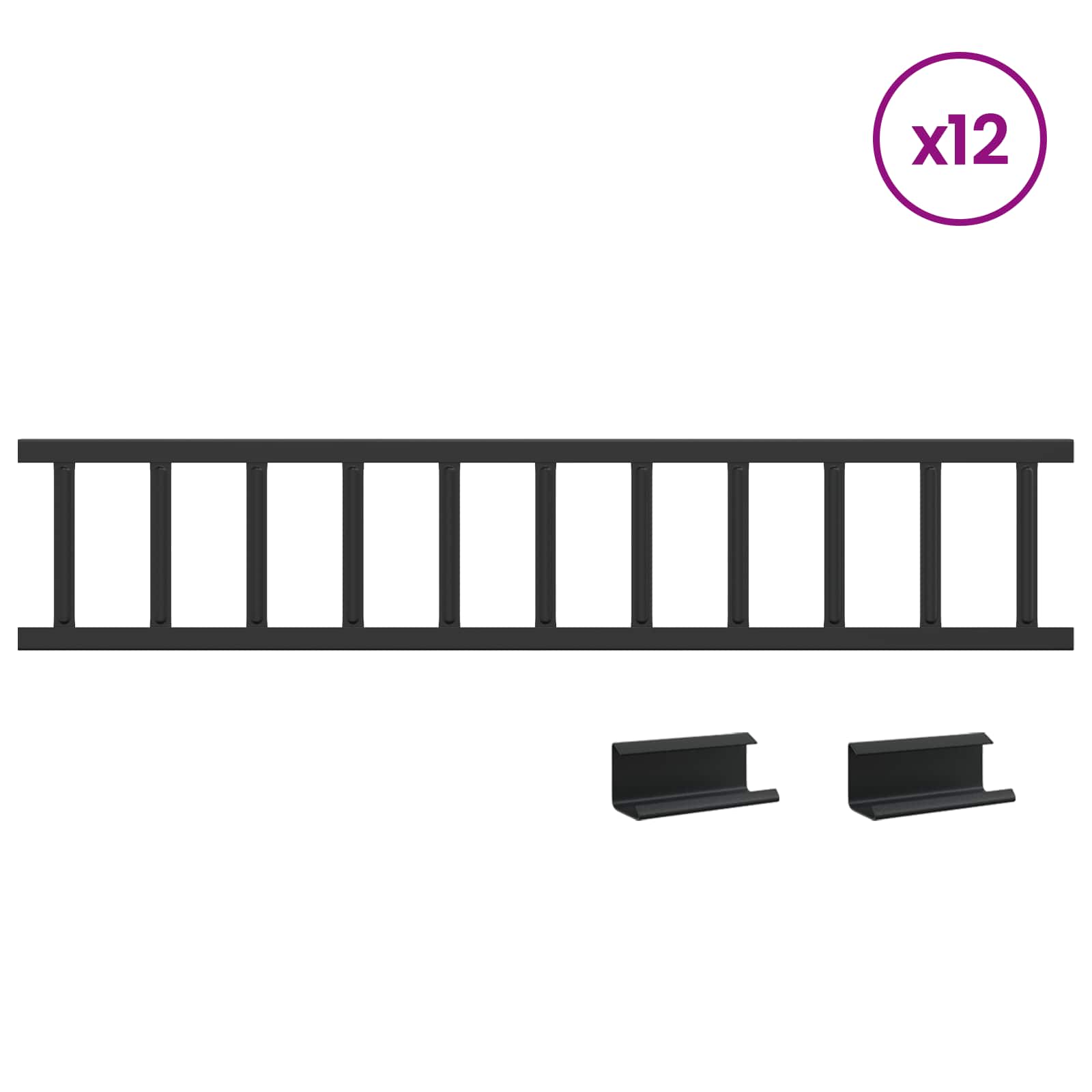 Dachschneeschild Anthrazit 100 x 2,5 x 20 cm Stahl