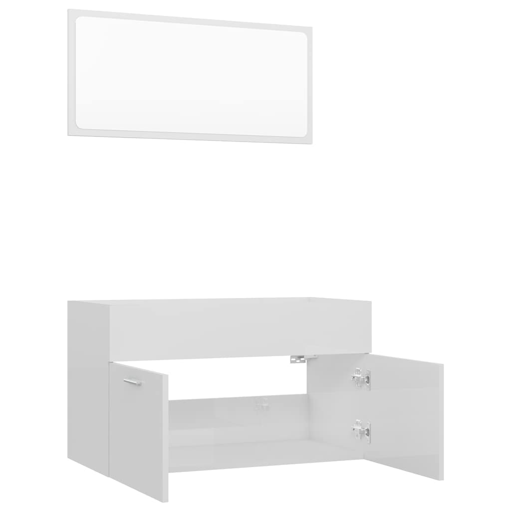 2-tlg. Badmöbel-Set Schwarz Holzwerkstoff