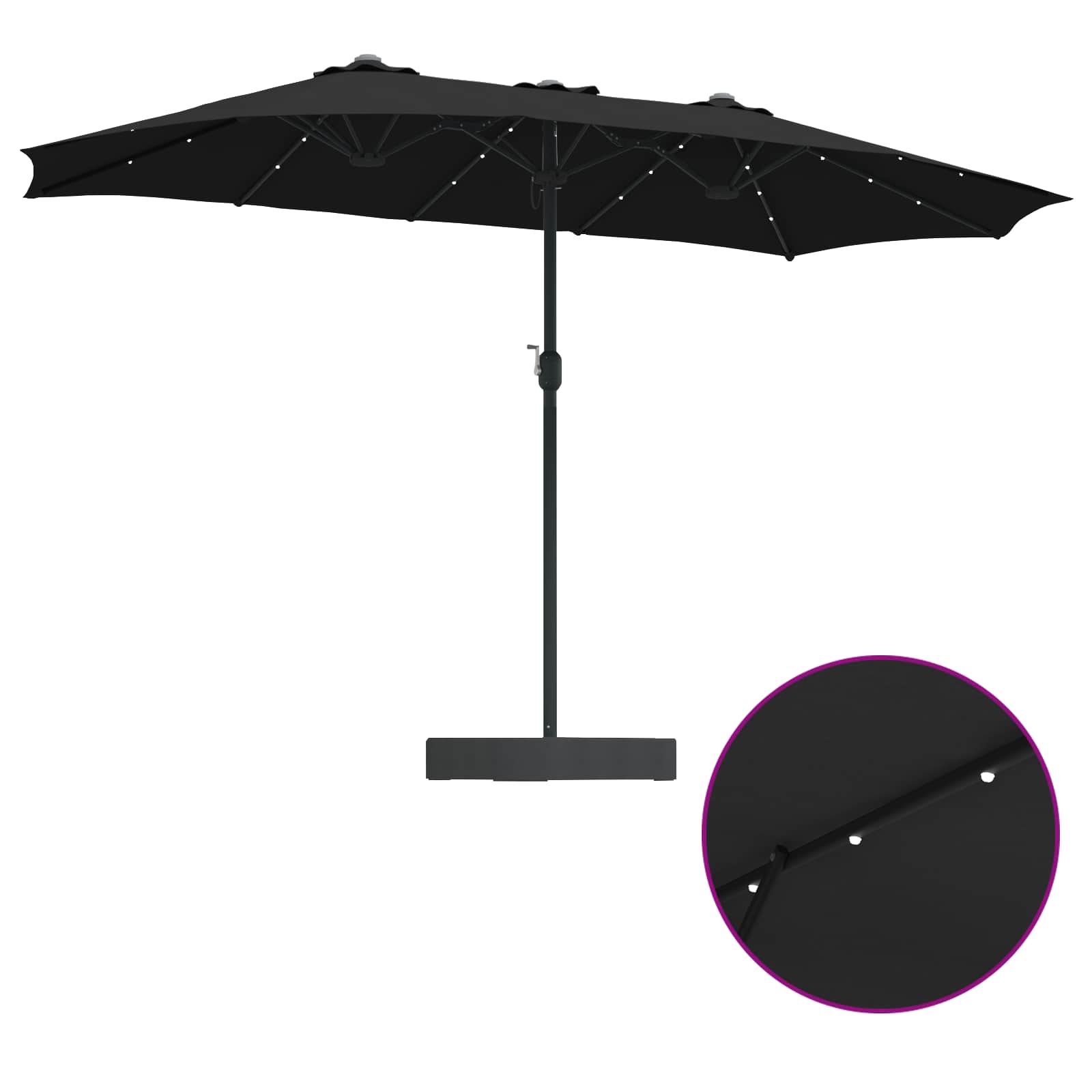 Garten-Sonnenschirm Sand und Anthrazit 385 x 209 x 244 cm