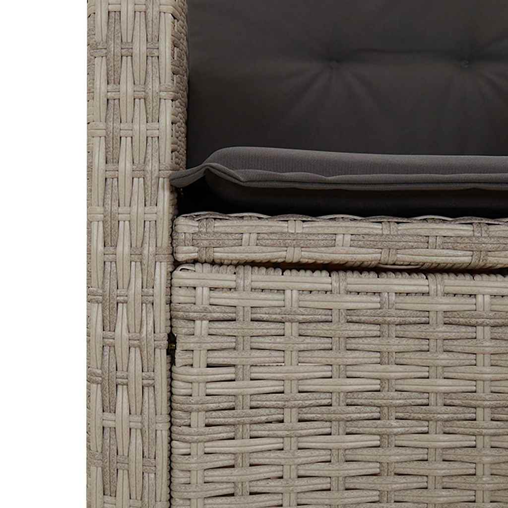 Gartenbank Verstellbar mit Kissen Schwarz Poly Rattan
