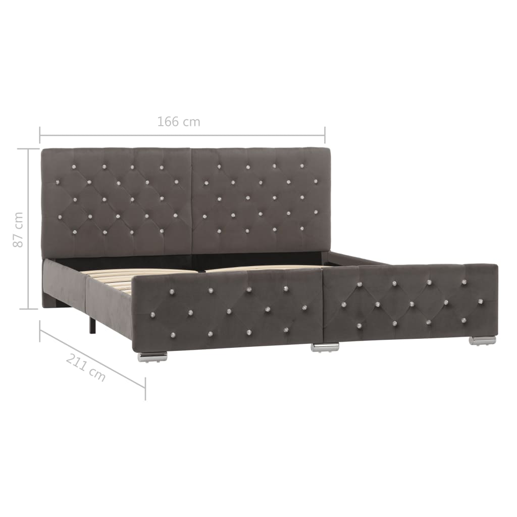 Bettgestell Grau Samt 120x200 cm