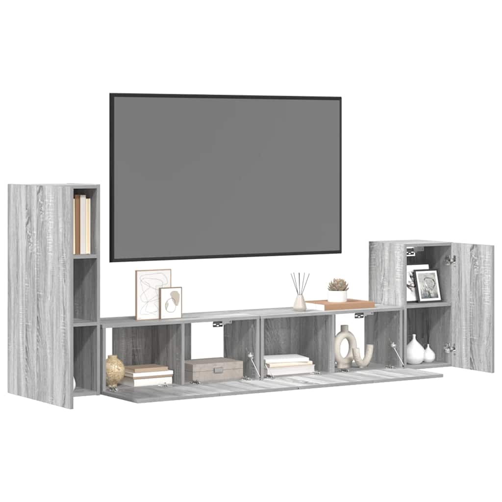 4-tlg. TV-Schrank-Set Weiß Holzwerkstoff
