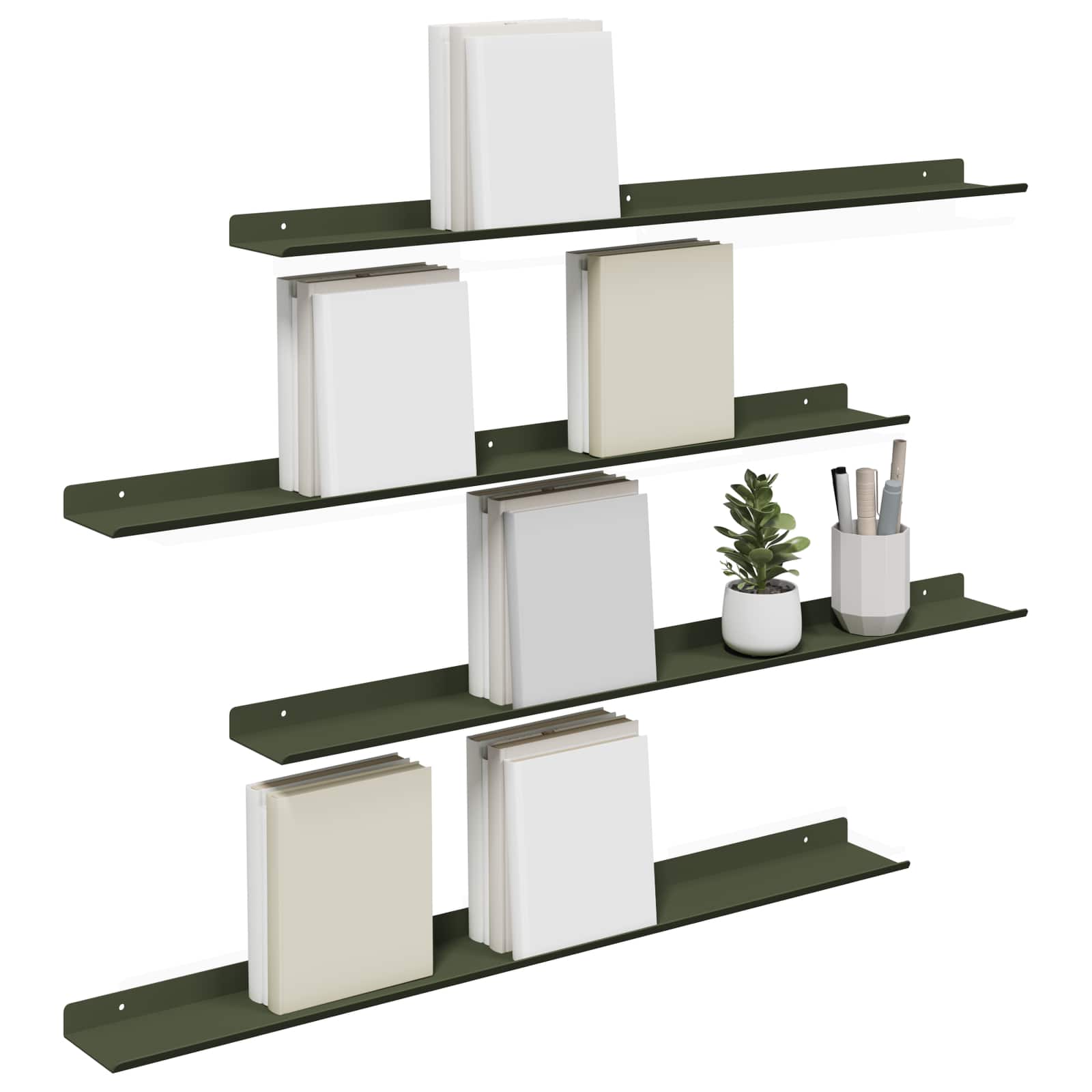 Schwebendes Regal 3 pcs Schwarz 40 x 9 x 2,5 cm Stahl