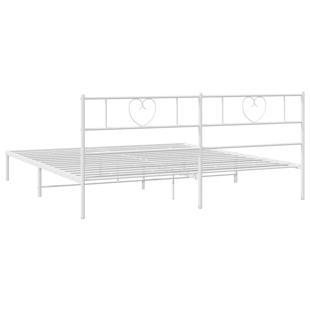 Bettgestell mit Kopfteil Metall Schwarz 100x190 cm
