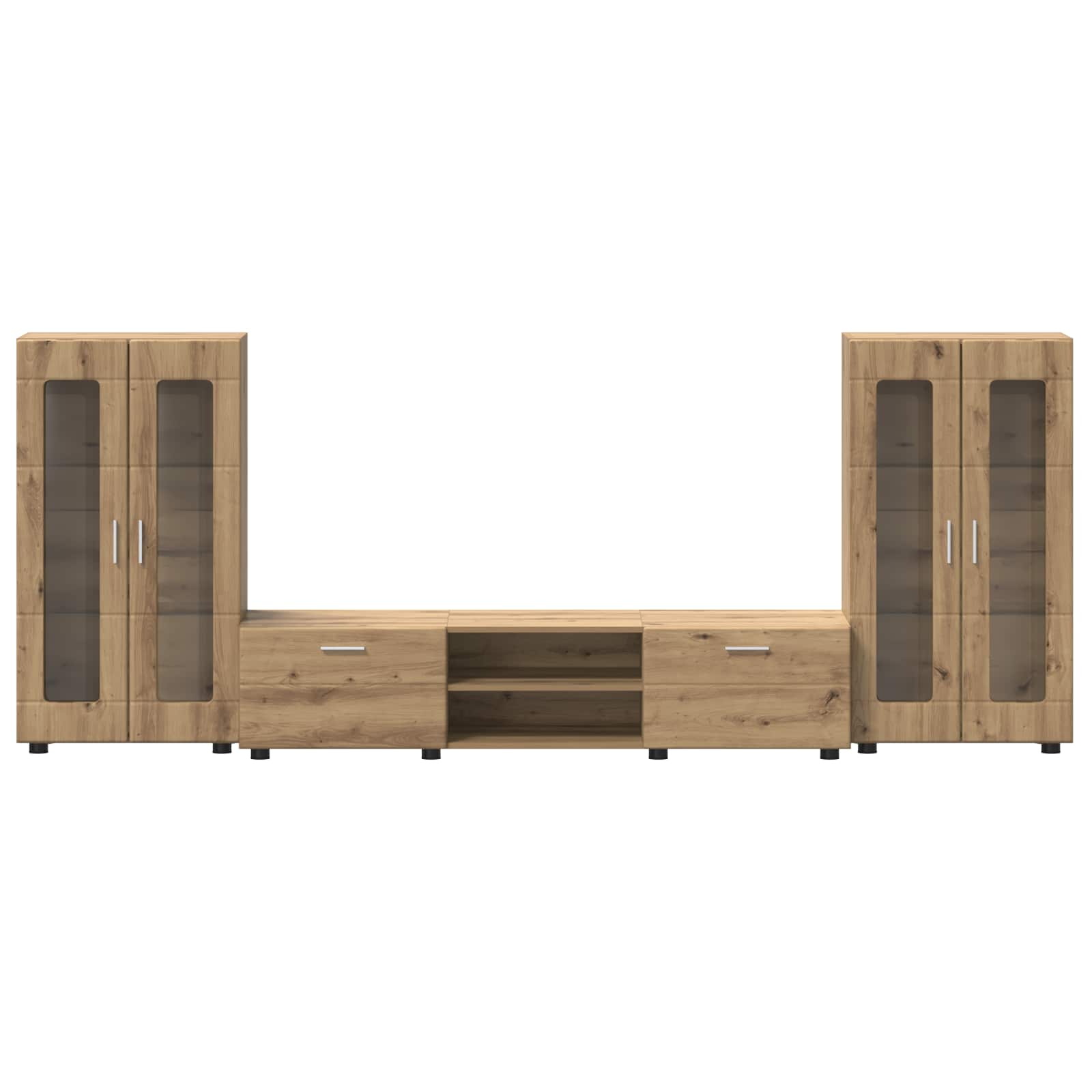 Highboard mit Regal FLORIN Weiß 60 x 35 x 182 cm Holzwerkstoff