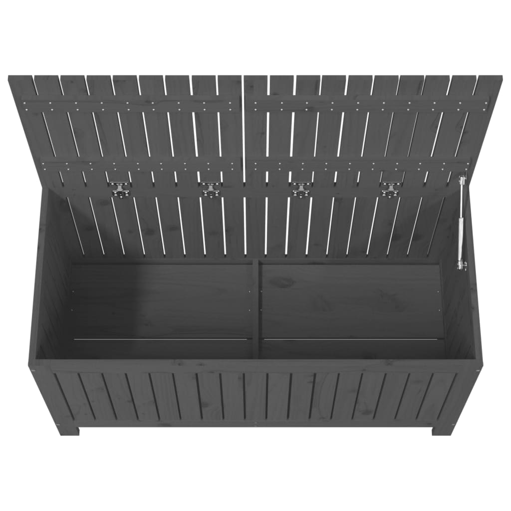 Gartentruhe Grau 76x42,5x54 cm Massivholz Kiefer