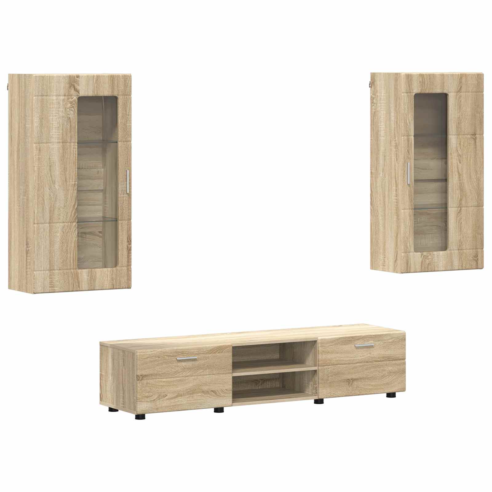 Highboard mit Regal FLORIN Weiß 60 x 35 x 182 cm Holzwerkstoff