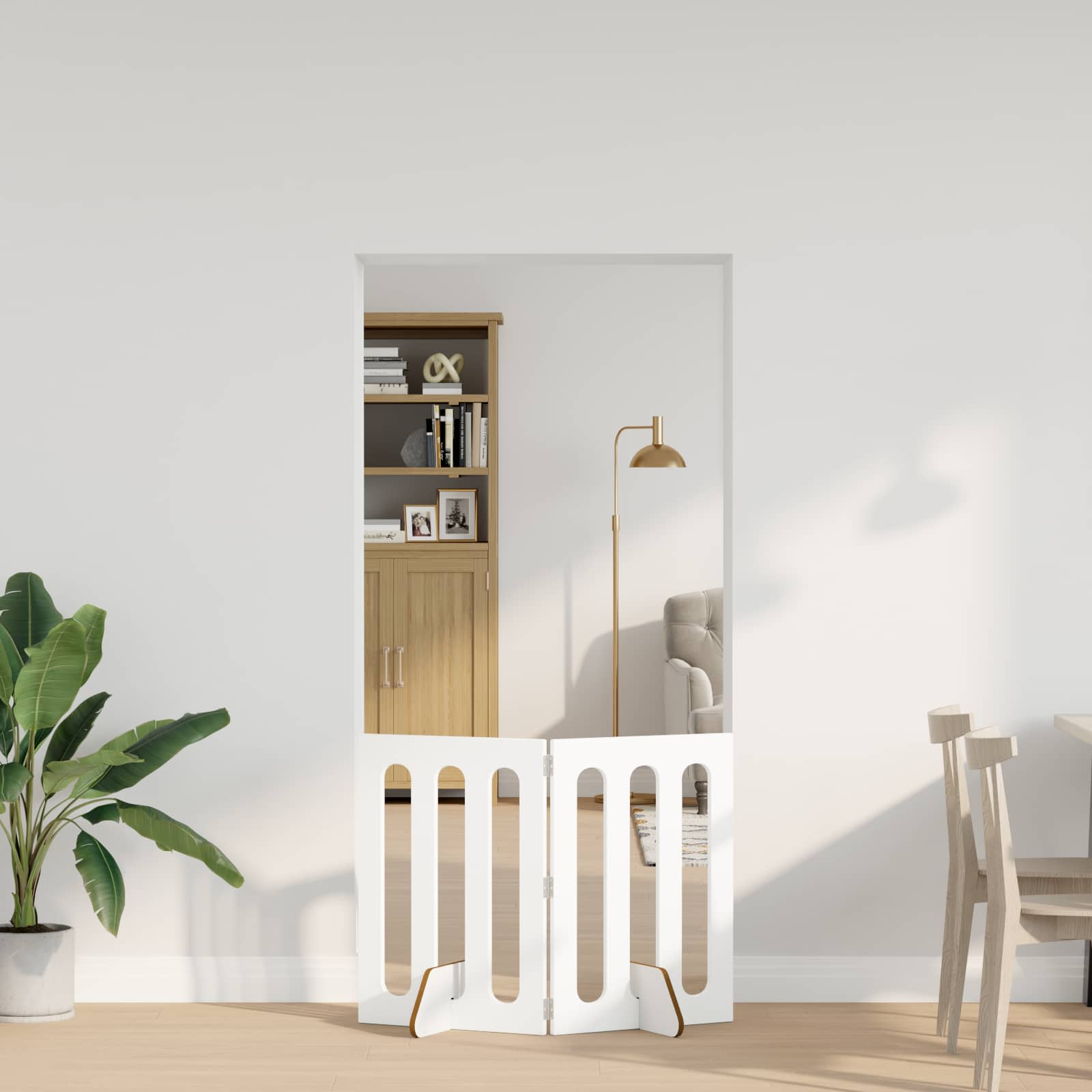 Faltbarer Haustierzaun 2 pcs Weiß 100,5 x 38 x 70 cm
