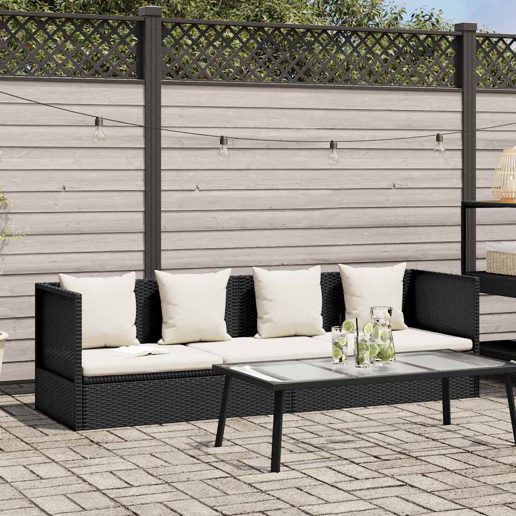 Garten-Sofabett 200x60 cm Poly Rattan Grau