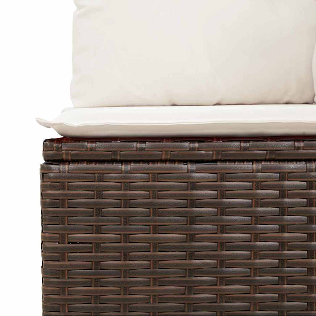 Garten Essgruppe mit Kissen 6 pcs Schwarz und Creme