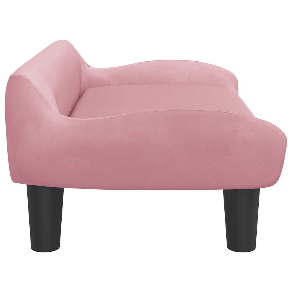 Kindersofa Hellgrau 70x40x24 cm Samt
