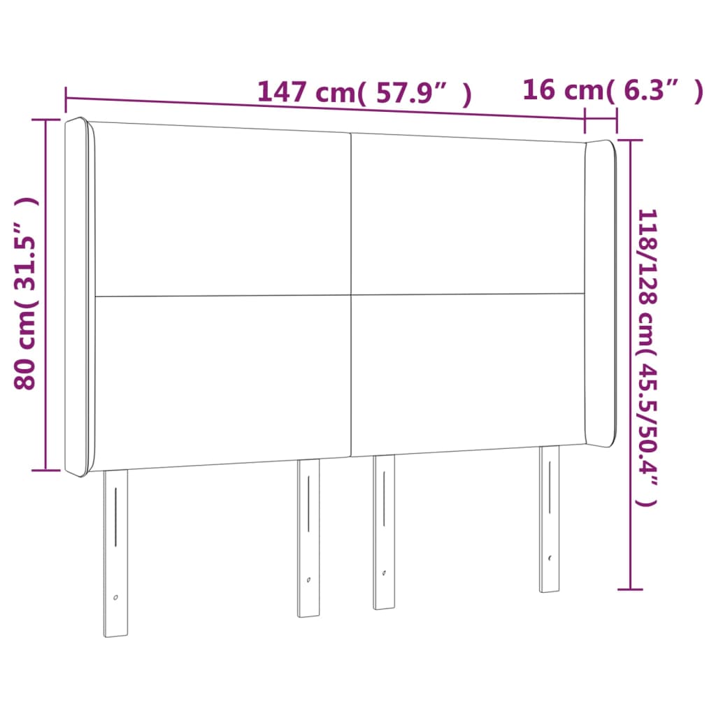 Kopfteil mit Ohren Creme 83x16x78/88 cm Kunstleder