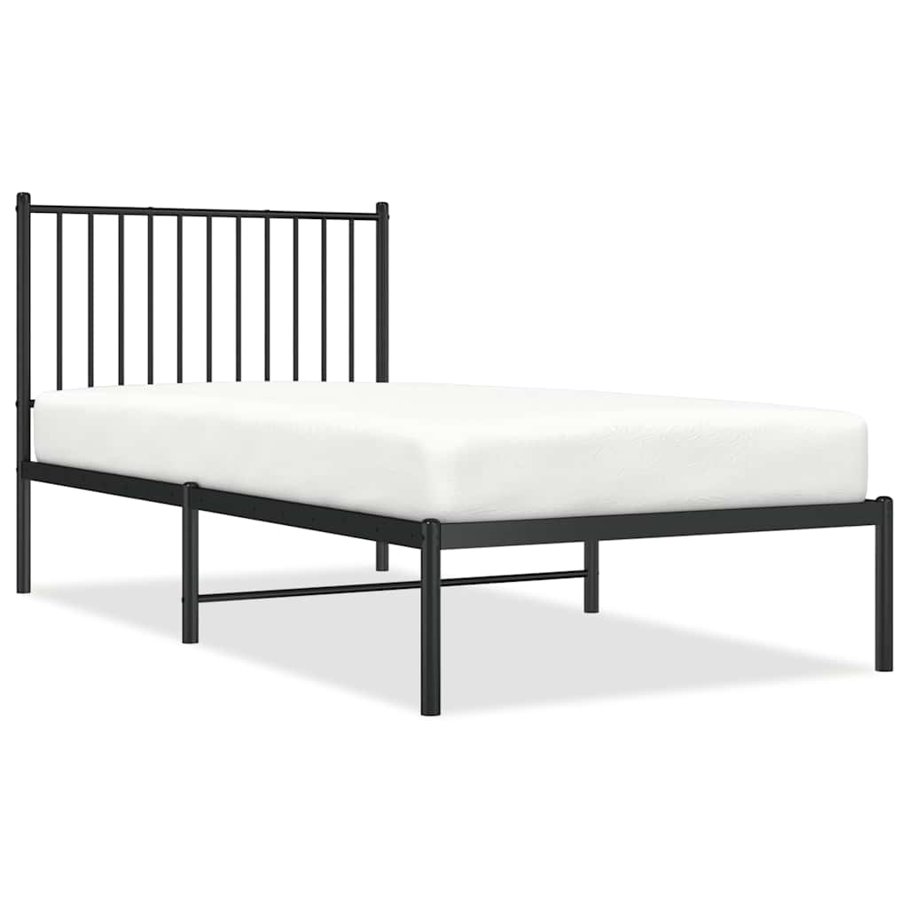 Bettgestell Metall Schwarz 75x190 cm
