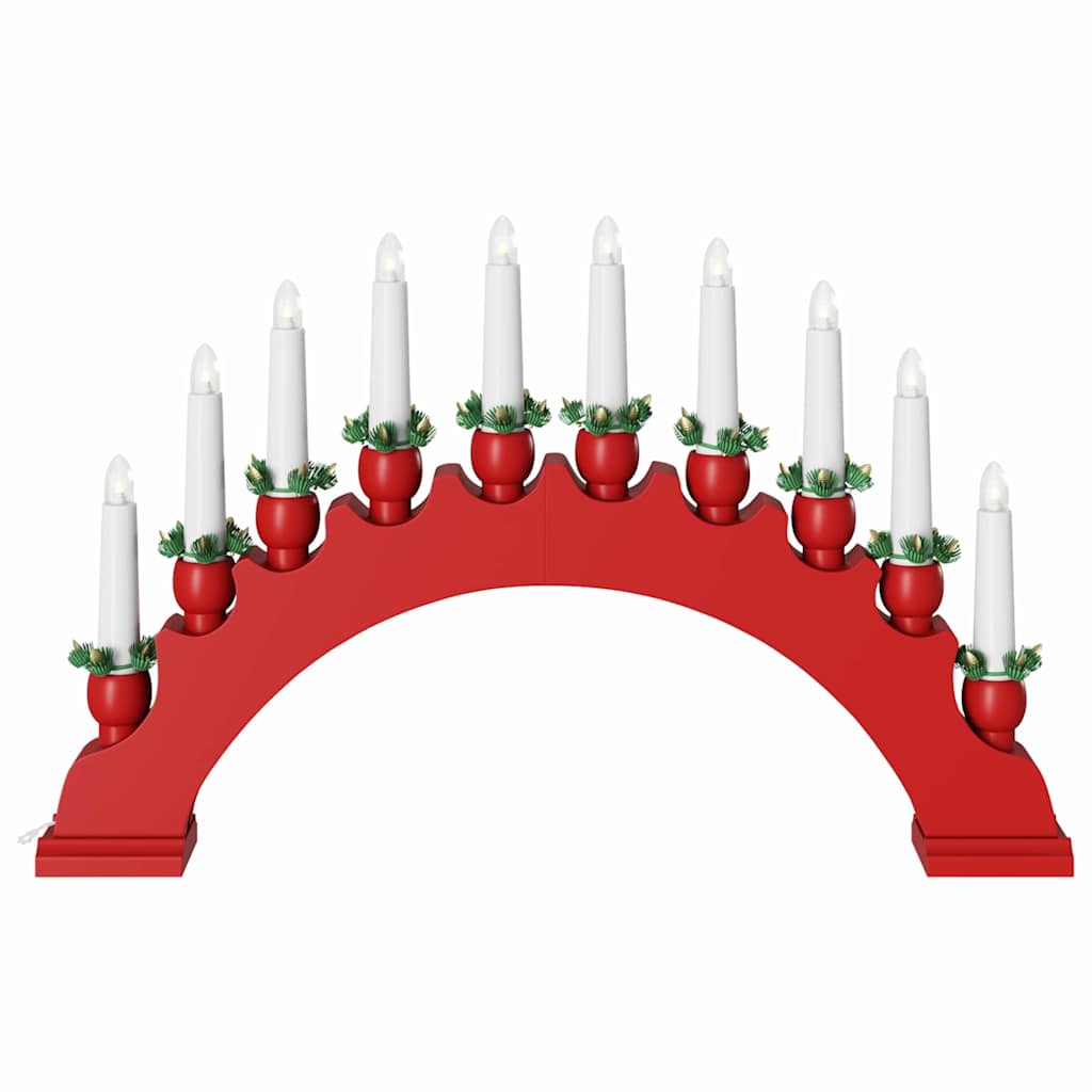 Weihnachtskerzenbogen mit 10 LED Kerzen Braun 47 x 5 x 29 cm