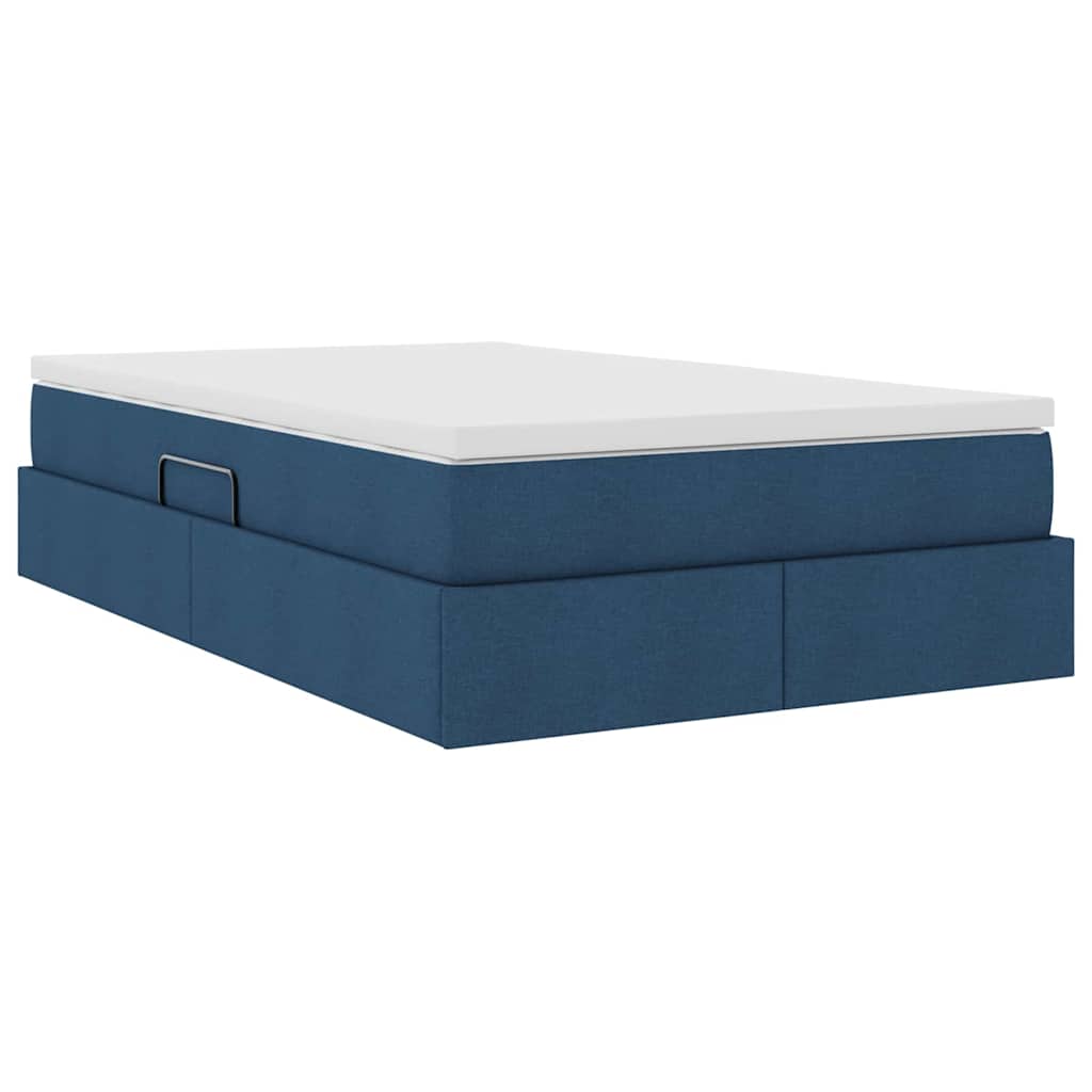 Aufbewahrungsbett mit Matratze Hellgrau 90 x 190 cm Polyester