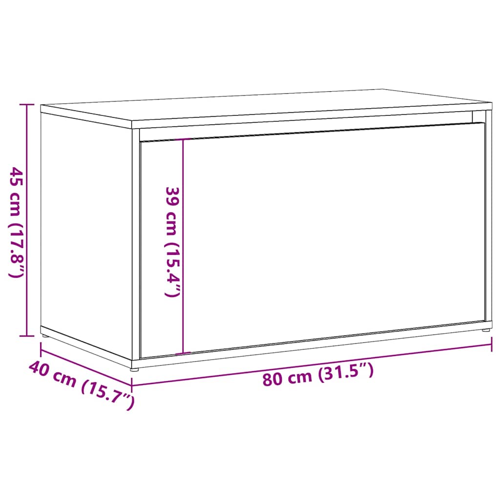Flurbank 80x40x45 cm Weiß Holzwerkstoff