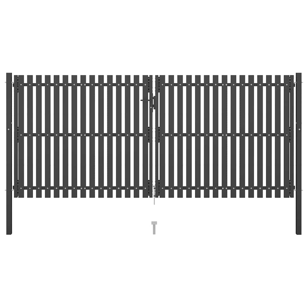 Gartentor aus Stahl 100 x 75 cm Anthrazit