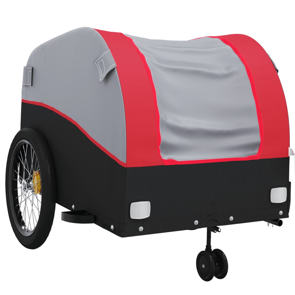 Fahrradanhänger Schwarz und Orange 30 kg Eisen