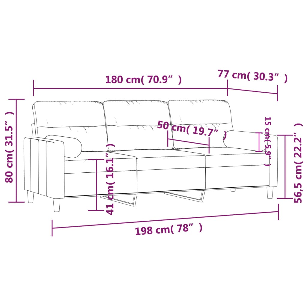 2-Sitzer-Sofa mit Zierkissen Braun 120 cm Stoff