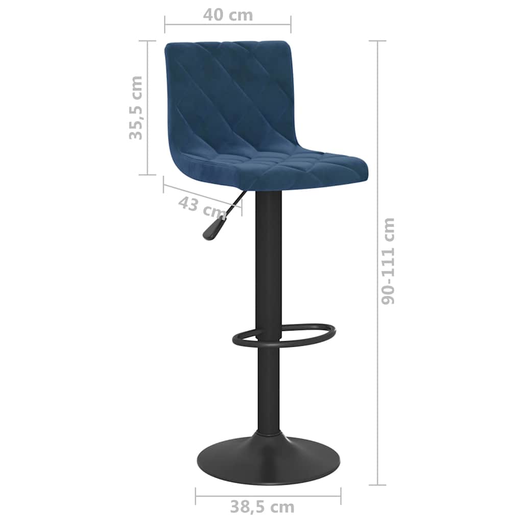 Barhocker 2 Stk. Creme Samt