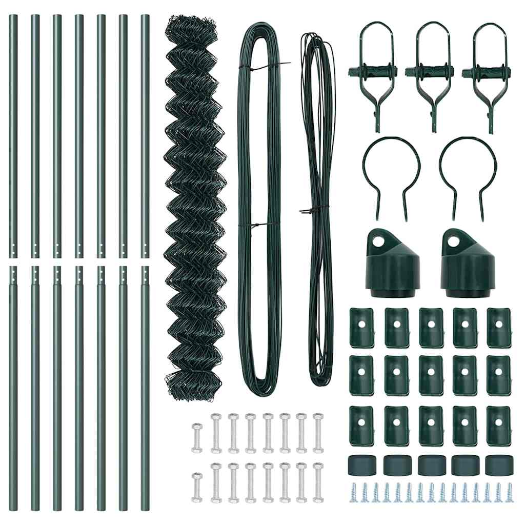Outdoor Kettenglied-Zaun Erdfixierung 10 x 0,4 m Grün Netz