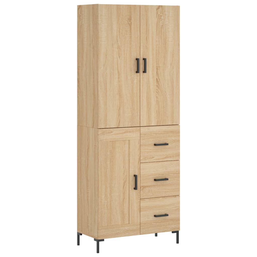 Highboard Betongrau 69,5x34x180 cm Holzwerkstoff
