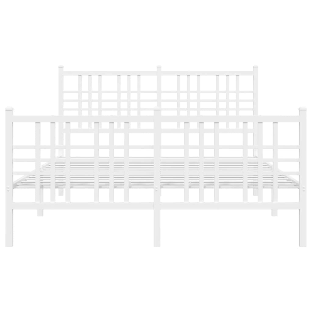 Bettgestell mit Kopf- und Fußteil Metall Schwarz 90x200 cm