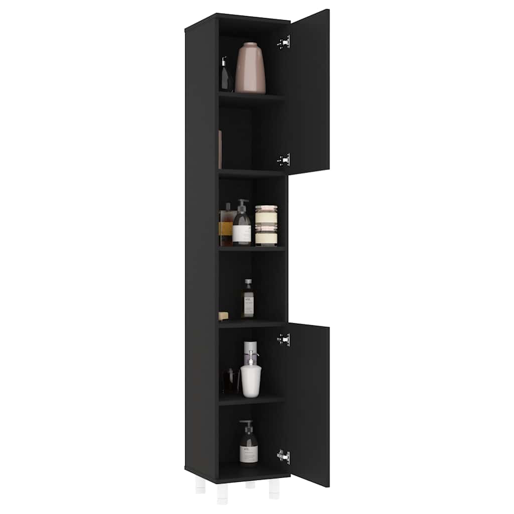 Badezimmerschrank Weiß 30x30x179 cm Holzwerkstoff