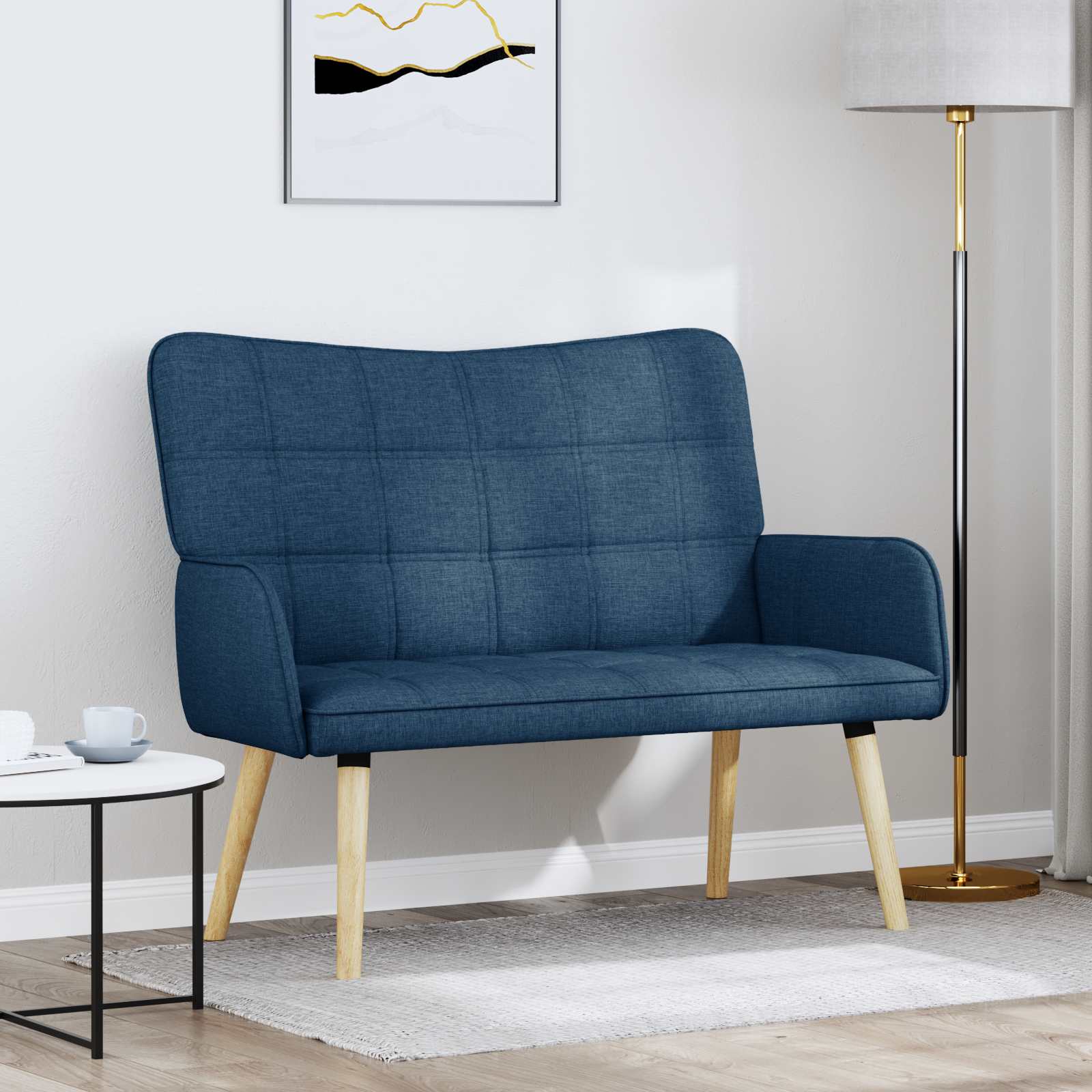 2-Sitzer Sofa Hellgrau 115 x 61 x 87 cm Stoff
