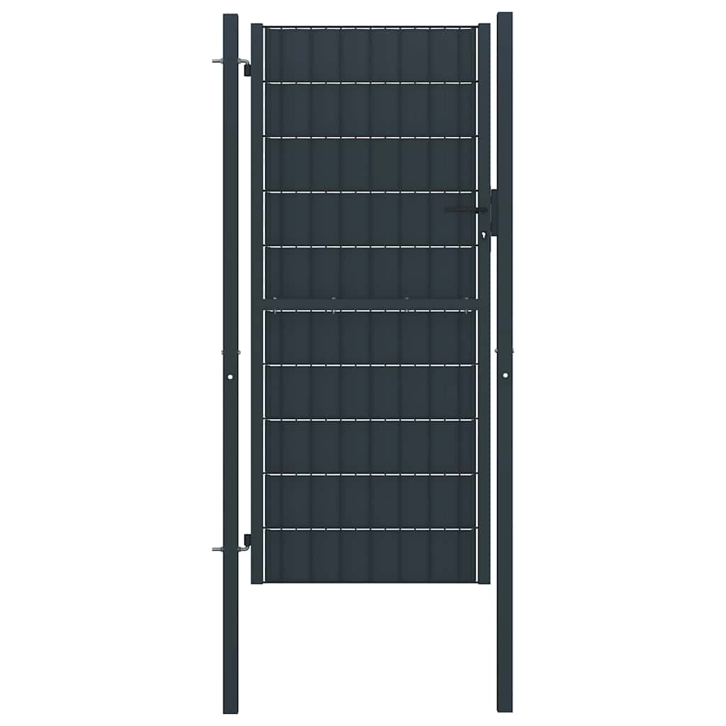Zauntor aus PVC und Stahl 100 x 81 cm Grün