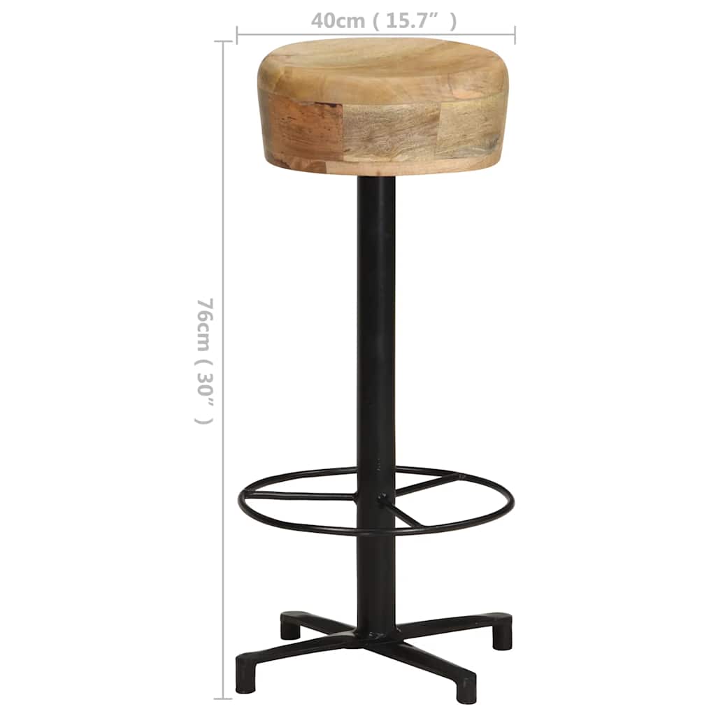 Barhocker 2 Stk. 52 cm Mango Massivholz