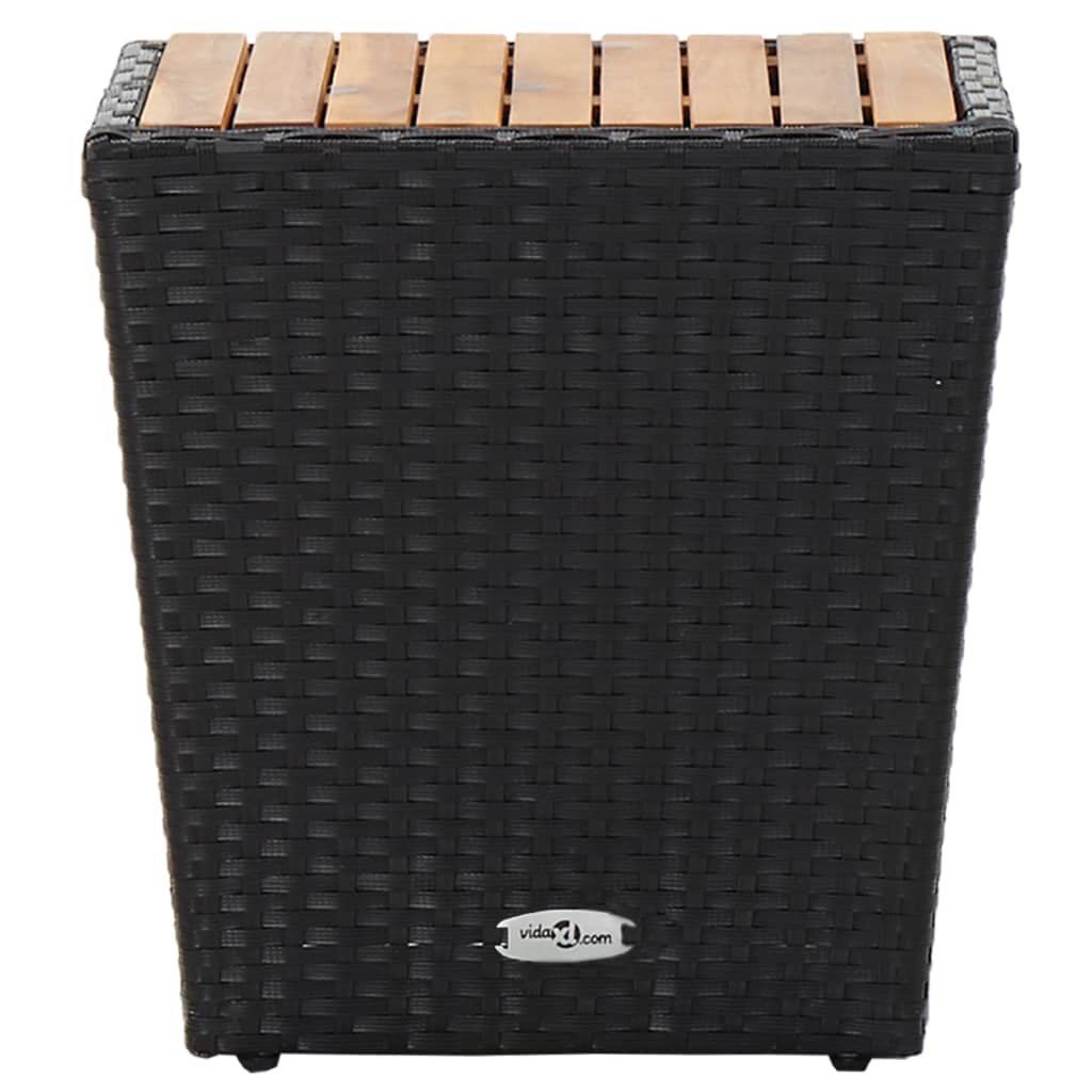 Beistelltisch Beige 41,5x41,5x44 cm Poly Rattan und Hartglas