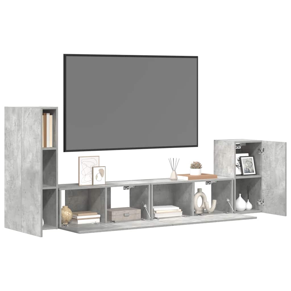 4-tlg. TV-Schrank-Set Weiß Holzwerkstoff