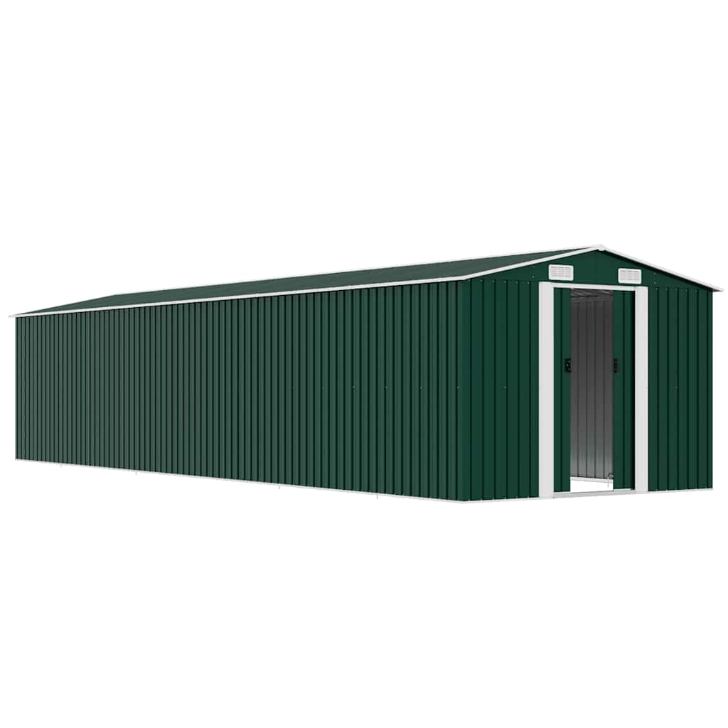 Gerätehaus Grün 257x779x181 cm Verzinkter Stahl