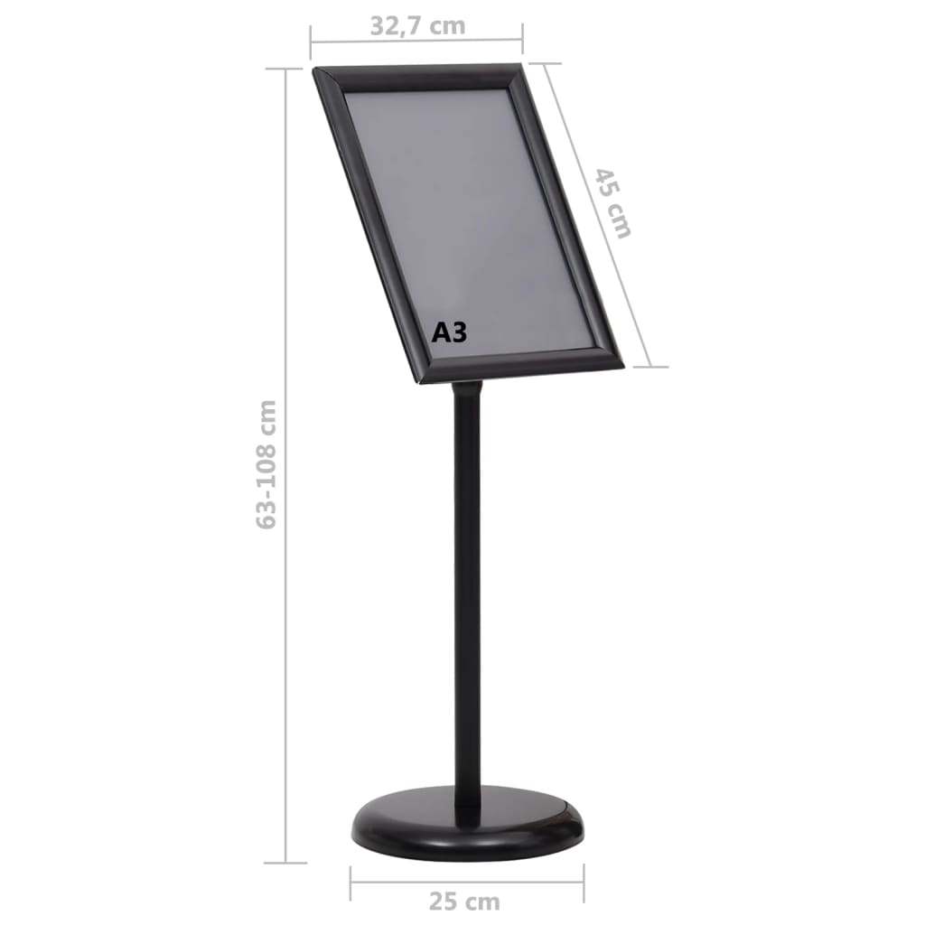 Plakatständer 2 pcs Schwarz 45 x 32,7 x 108 cm Aluminium