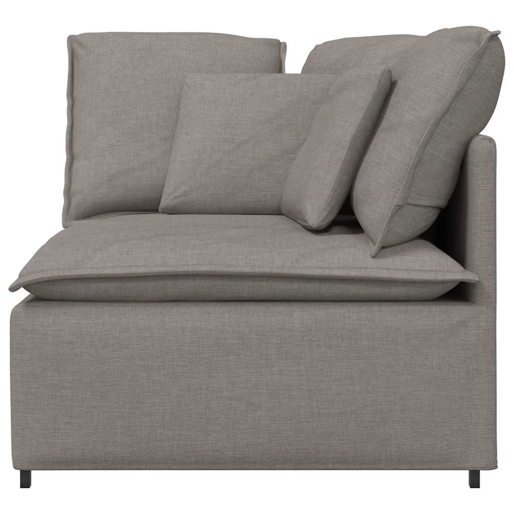 Modulares Sofa Endmodul mit Armlehne Kissen Hellgrau 100 cm