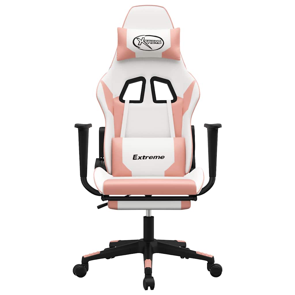 Gaming-Stuhl mit Massagefunktion Schwarz und Blau Kunstleder