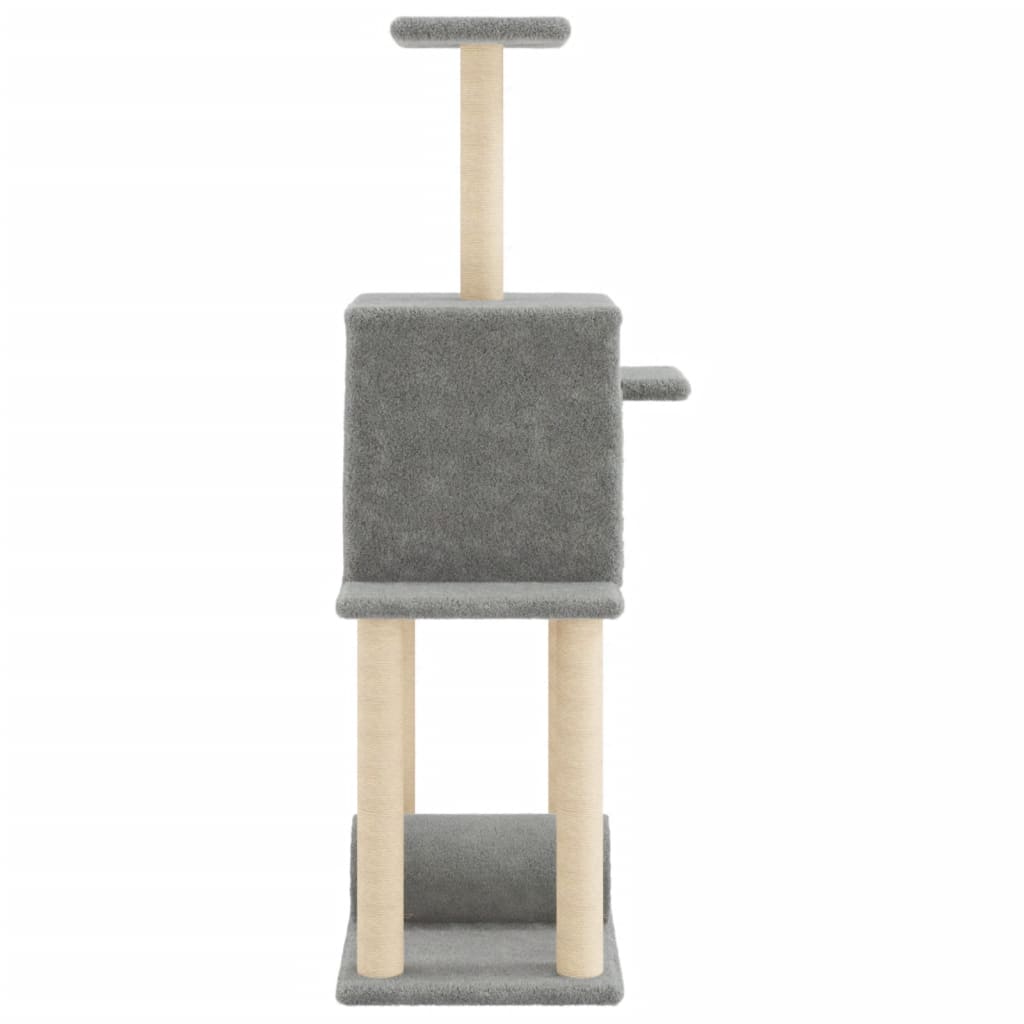 Kratzbaum mit Sisal-Kratzsäulen Creme 122 cm