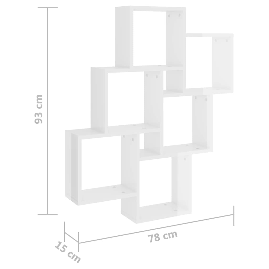 Würfelregal Weiß 78x15x93 cm Holzwerkstoff