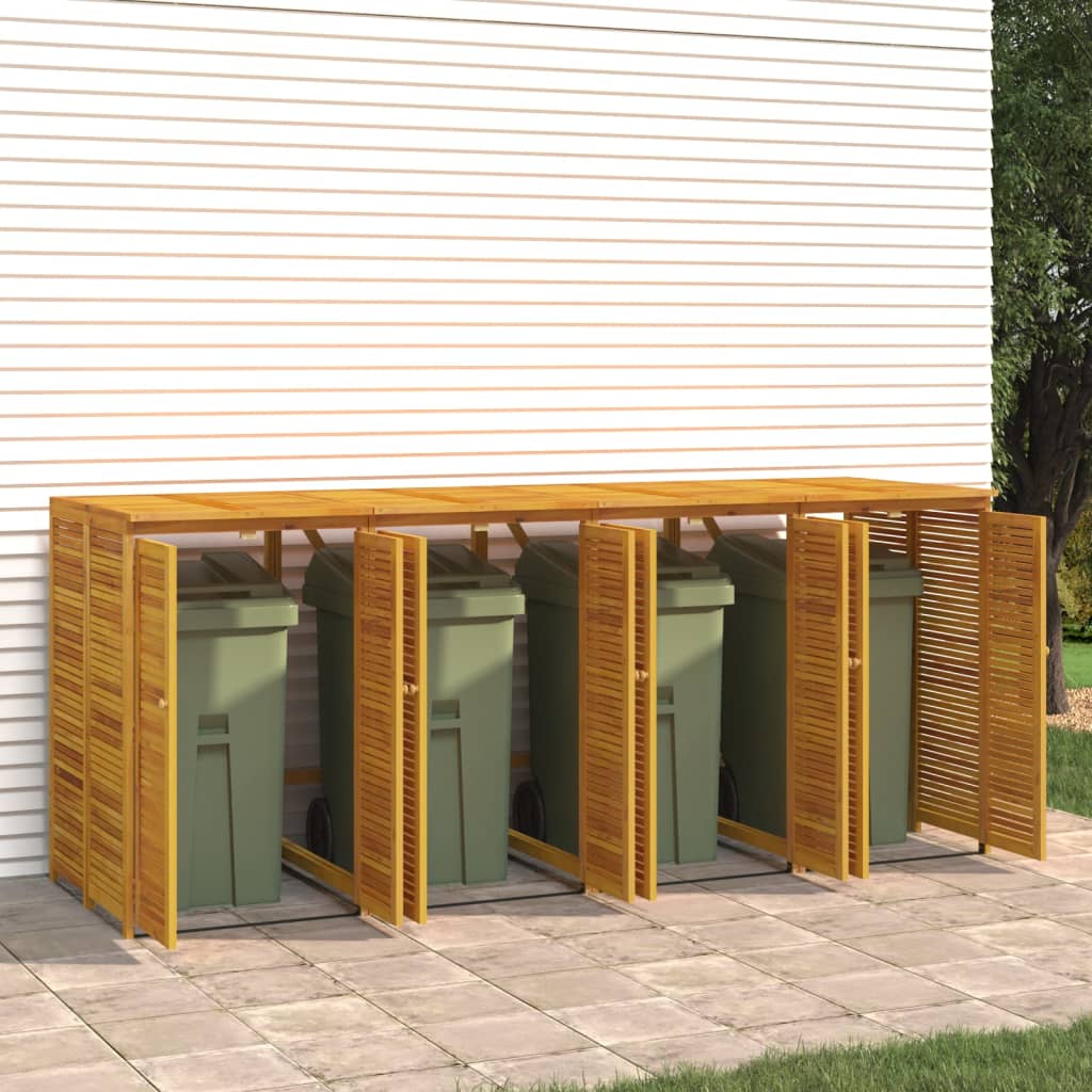 Mülltonnenbox für 2 Tonnen 140x89x117 cm Massivholz Akazie