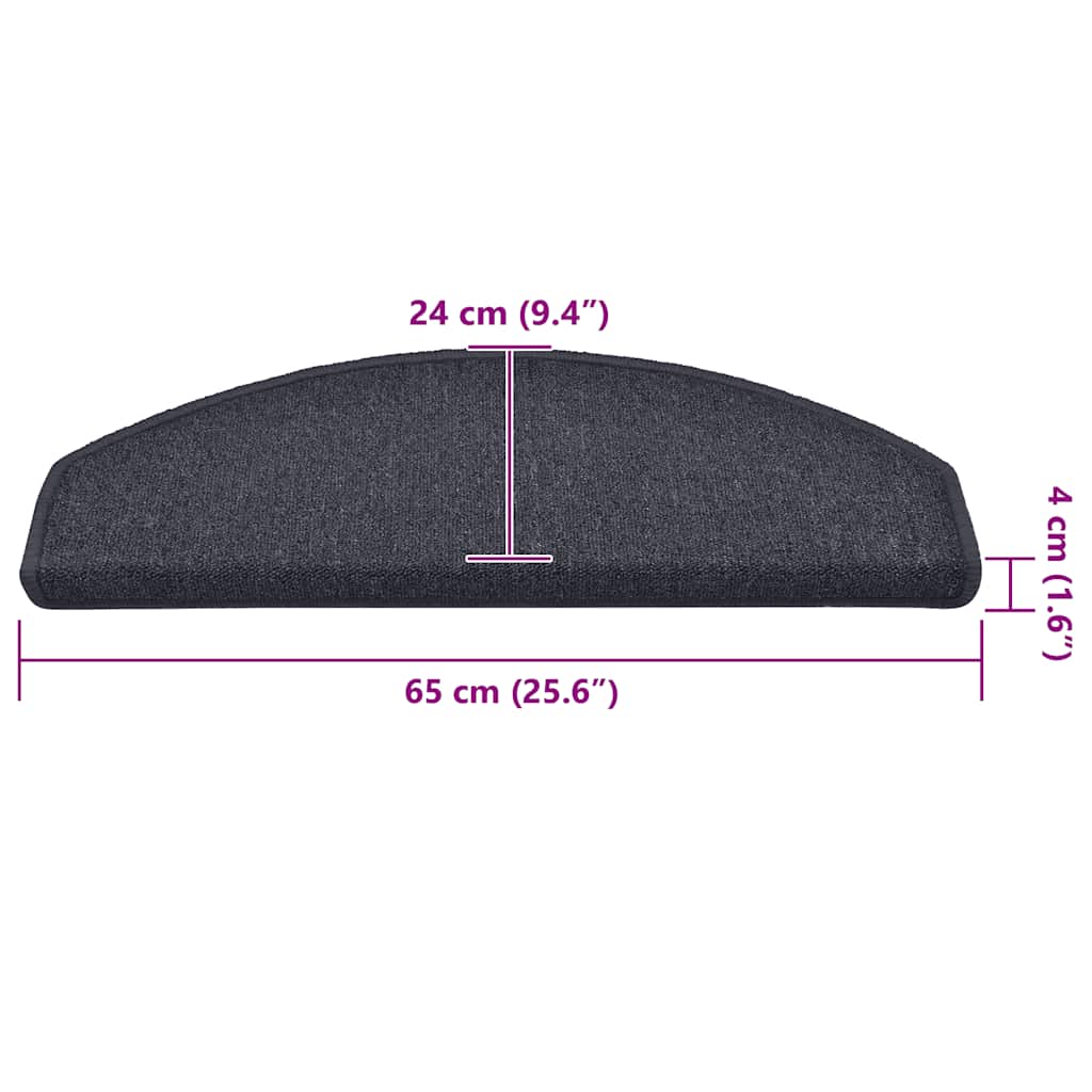 Stufenmatten 15 Stk. 56x17x3 cm Anthrazit Halbrund