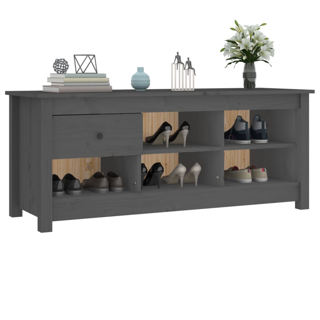 Schuhschrank 110x38x45,5 cm Massivholz Kiefer
