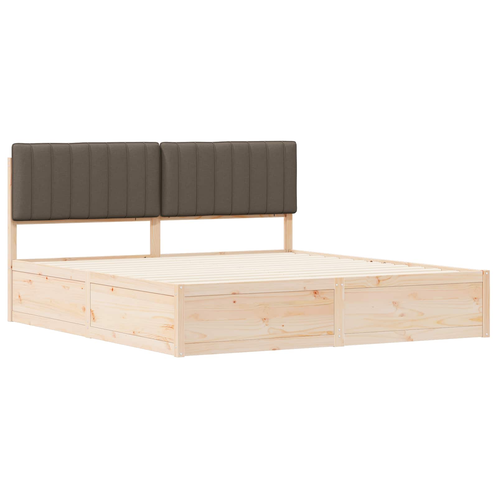 Bettgestell mit gepolstertem Kopfteil Hellgrau 200 x 200 cm